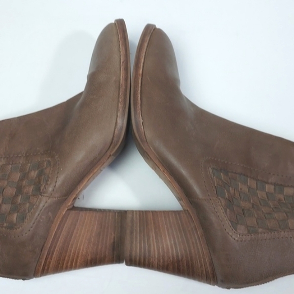 Aquatalia Women Frannie Basket Weave Leather Ankle Booties Brown Tan Size 8 - Picture 10 of 16